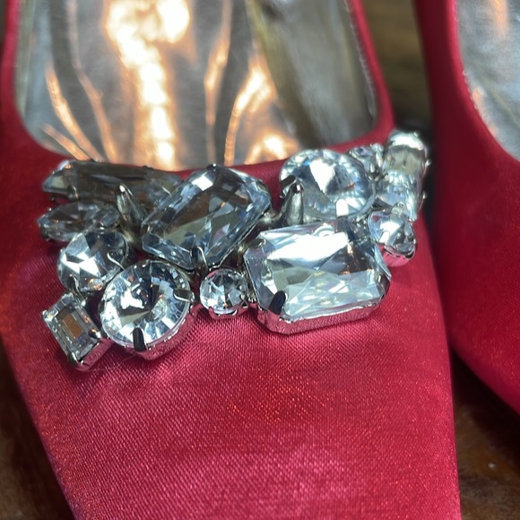 Lunnah Bella Pink Textile and Rhinestone Pointed Toe Shoe High Heel Size 8.5 M - Picture 3 of 10